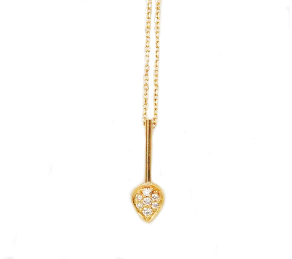 Item No. C051 Pear Diamond Bar Necklace