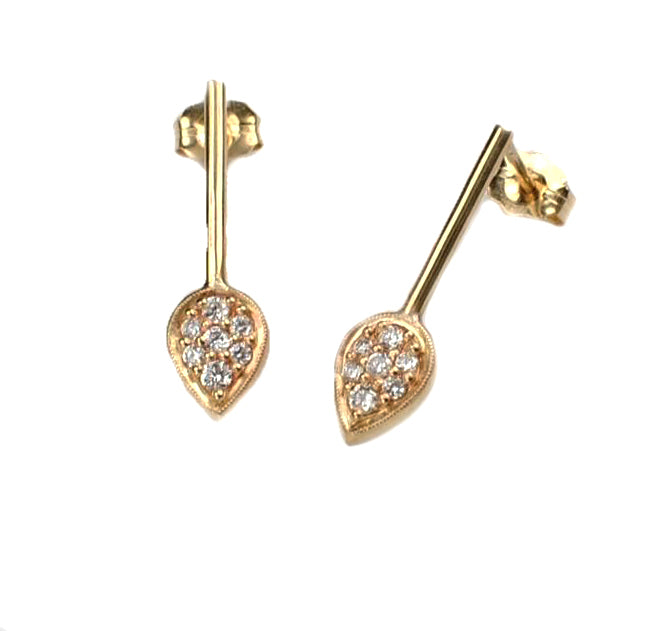 Item No E054 Pear Diamond Bar Earrings