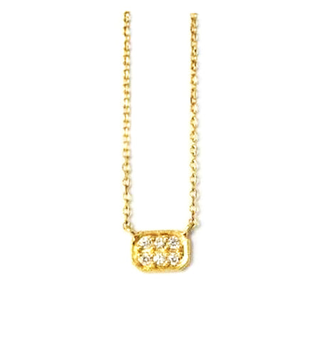 Item No. C048           Rectangle Diamond Necklace