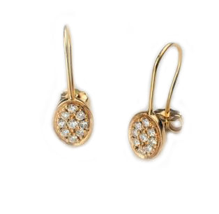 Item No E055 Oval Diamond Hook Earrings