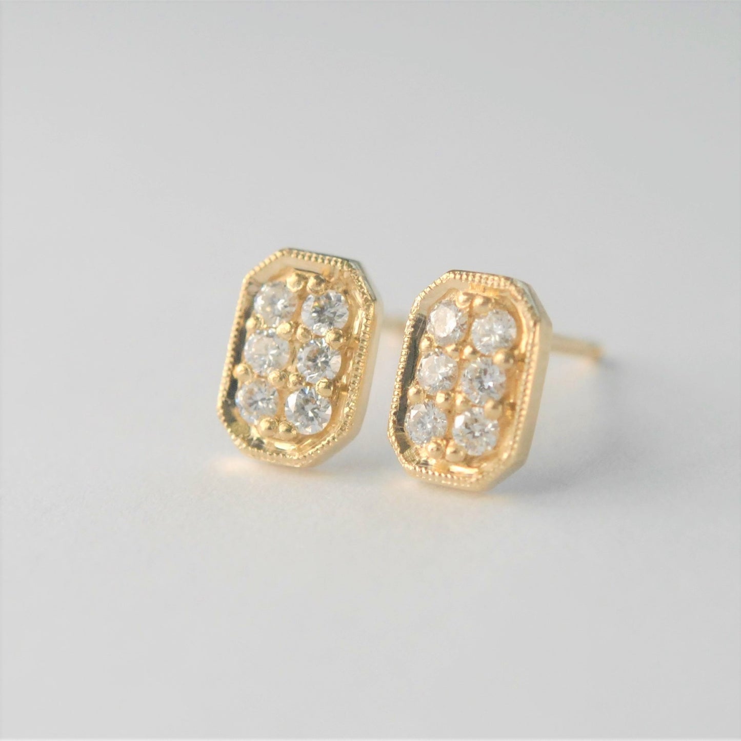 Item No E056 Rectangle Diamond Stud Earrings