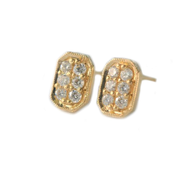Item No E056 Rectangle Diamond Stud Earrings