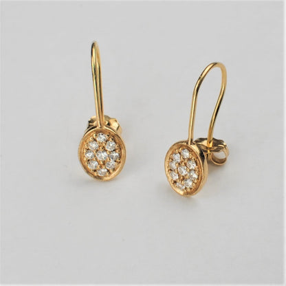 Item No E055 Oval Diamond Hook Earrings